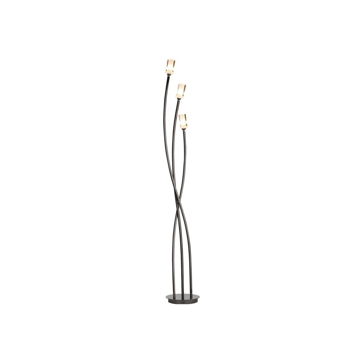 Dar Lighting MOR4967 Morgan 3 Light Floor Lamp Black Chrome
