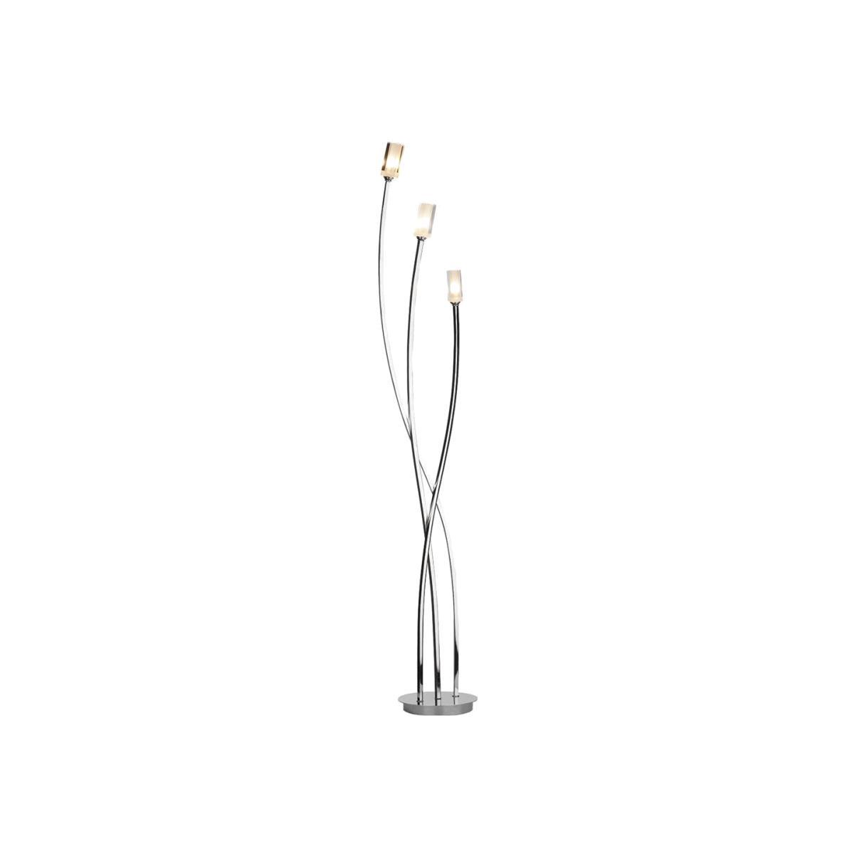 Dar Lighting MOR4950 Morgan 3 Light Floor Lamp Polished Chrome