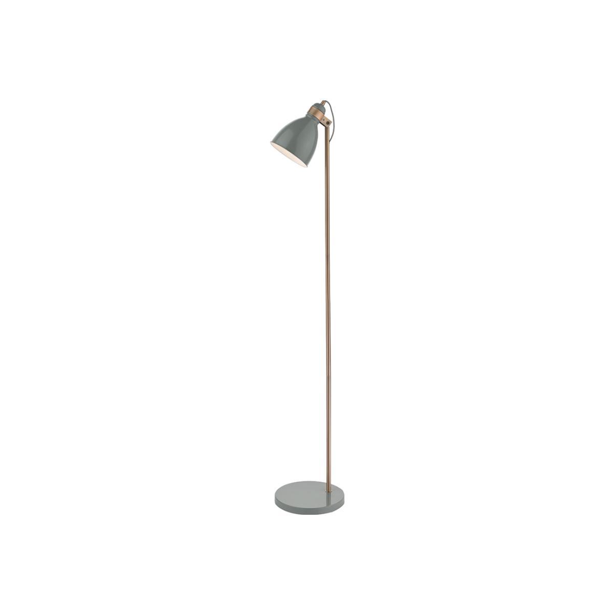 Dar Lighting FRE4939 Frederick Floor Lamp Grey and Copper
