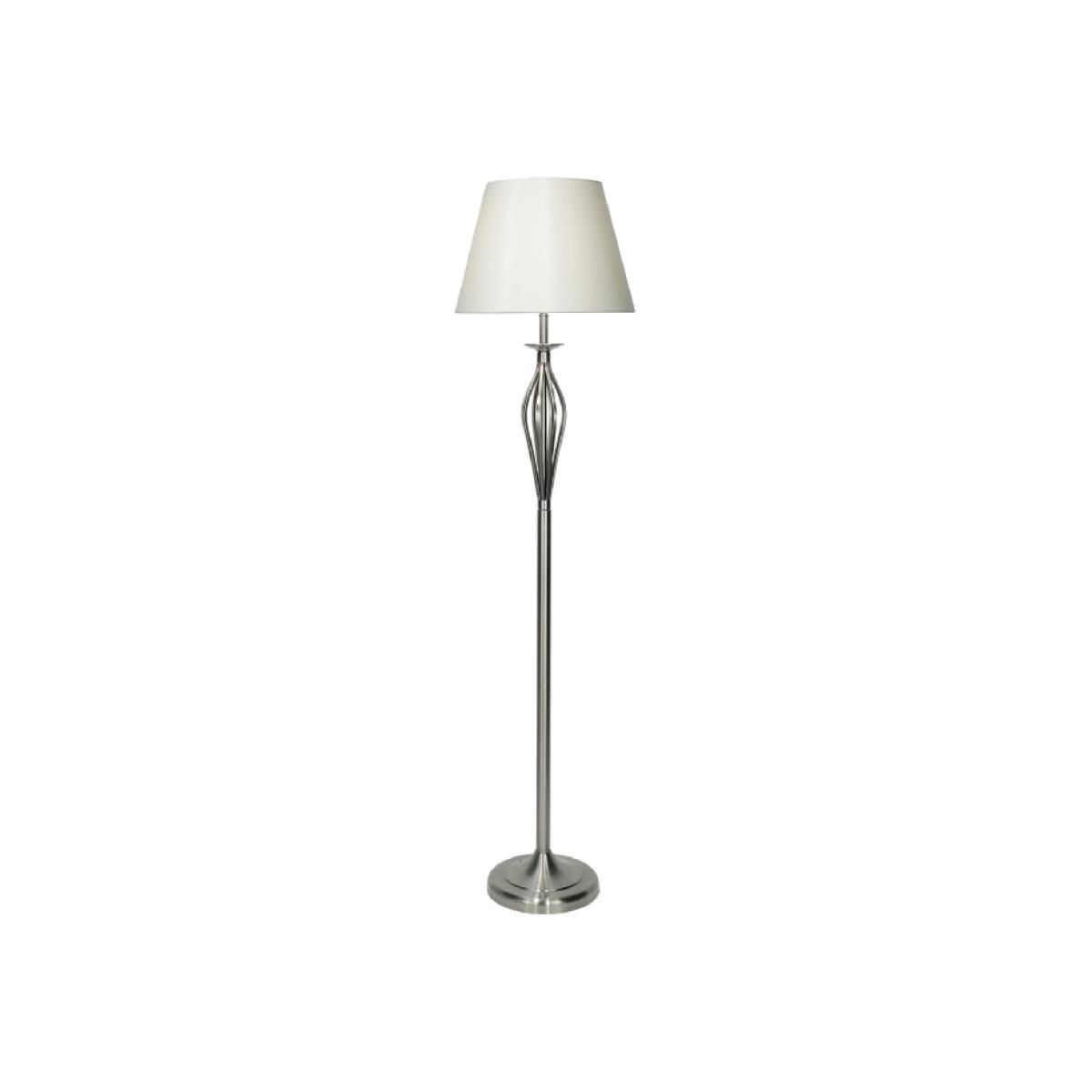 dar lighting BYB4946 Bybliss Floor Lamp with Cream Shade - Satin Chrome