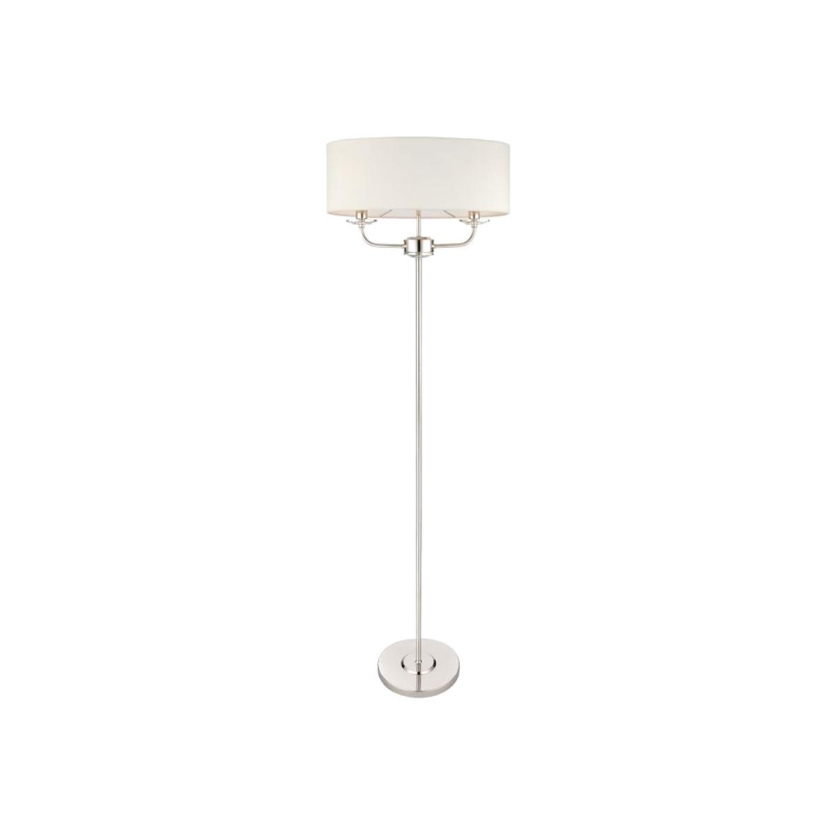 Hillston 3 Light Floor Lamp - Bright Nickel