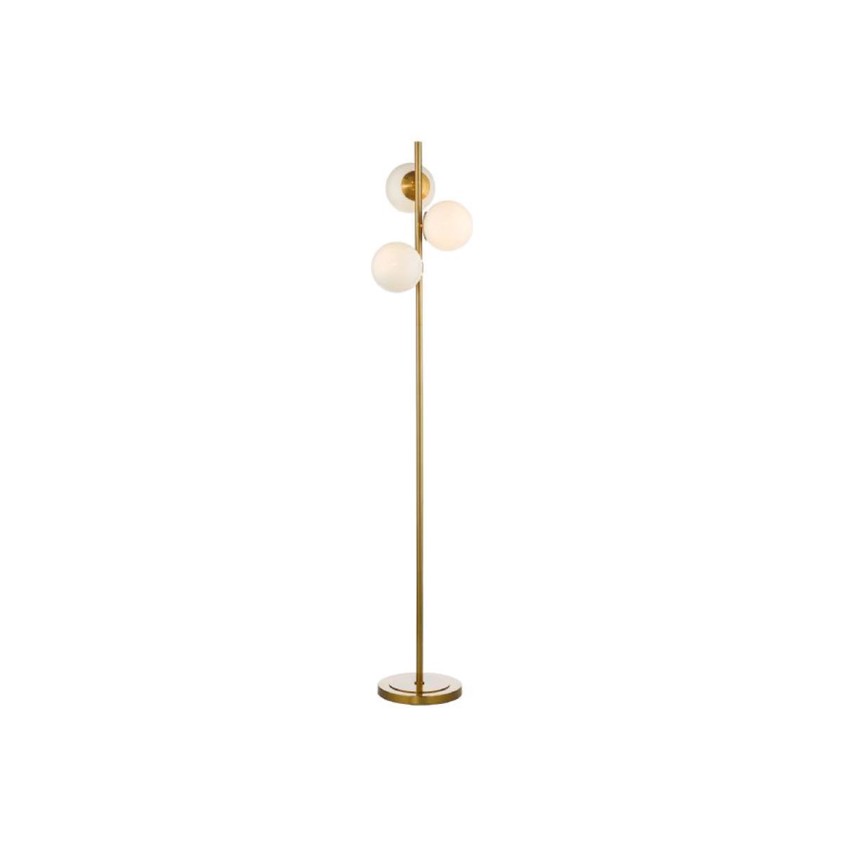 dar lighting BOM4935 Bombazine 3 Light Floor Lamp - Natural Brass