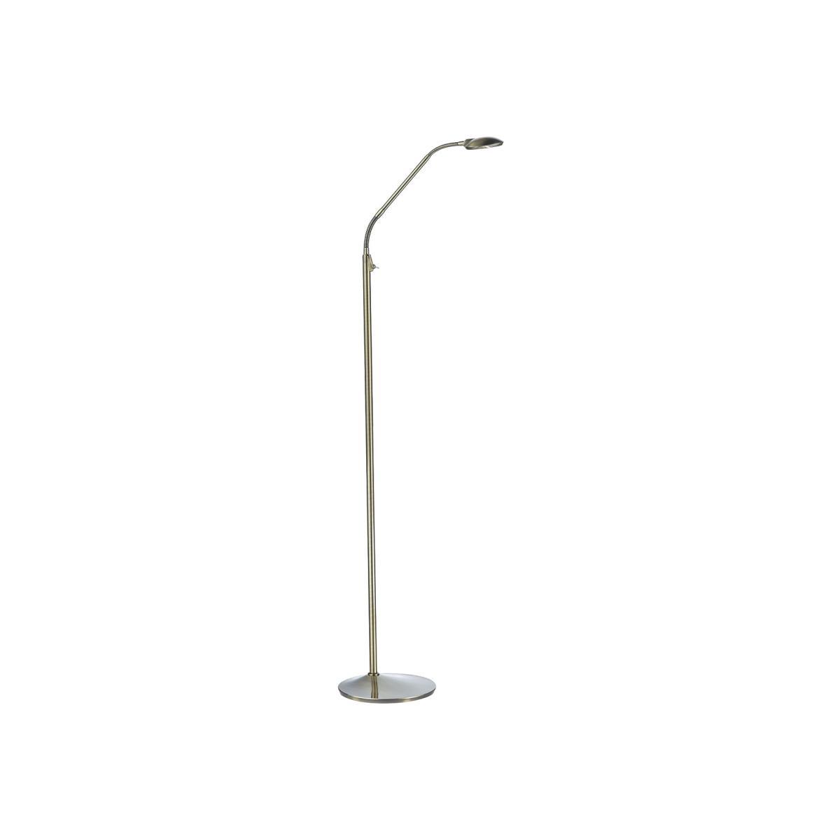 Dar Lighting WEL4975 Wellington Floor Lamp Antique Brass LED