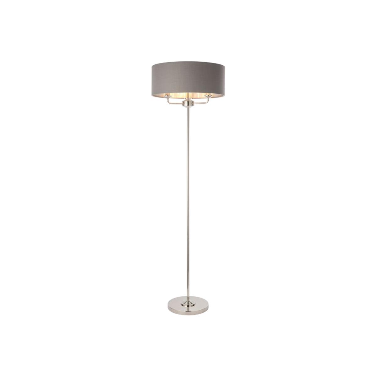 Cooma 3 Light Floor Lamp - Nickel/Charcoal