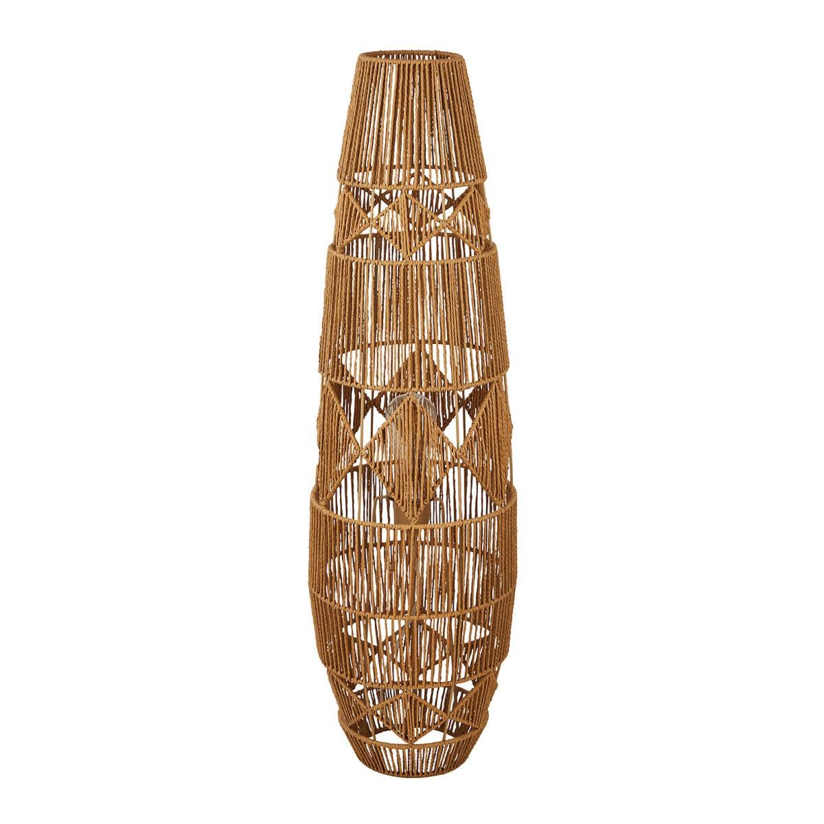 Diamond Woven Rattan Floor Lamp – image 2