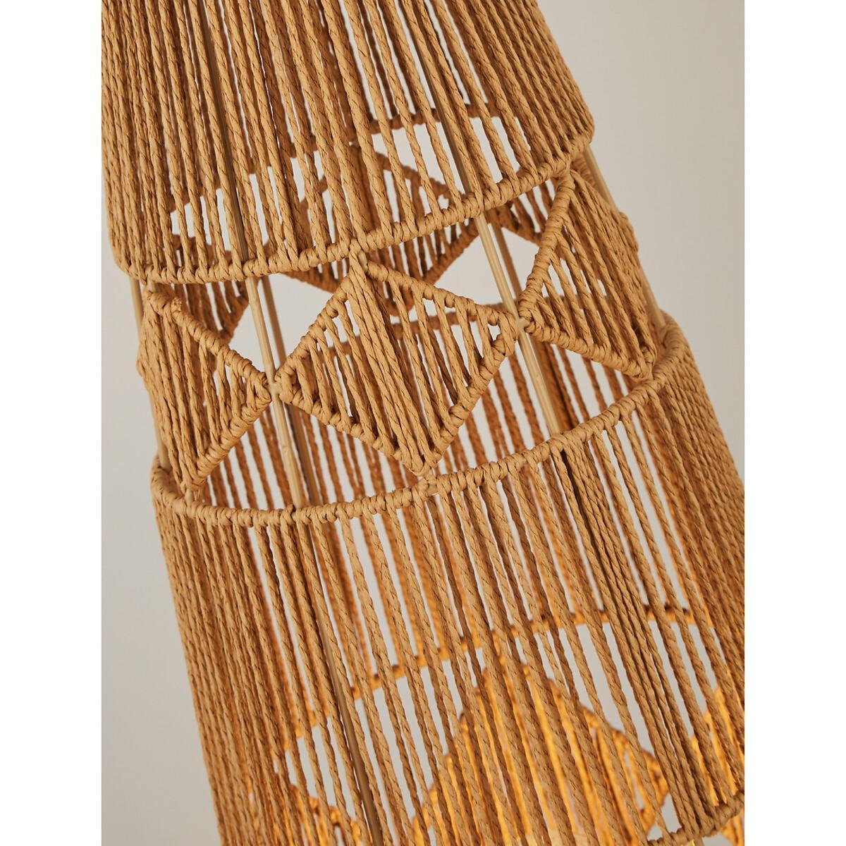 Diamond Woven Rattan Floor Lamp – image 3