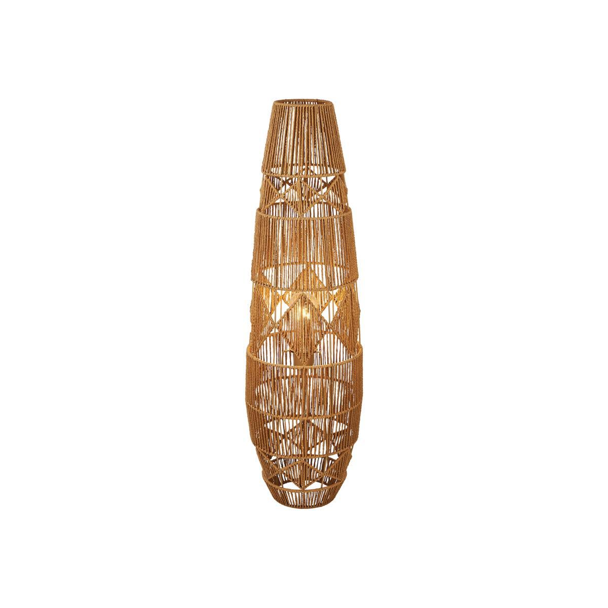 Diamond Woven Rattan Floor Lamp – image 1