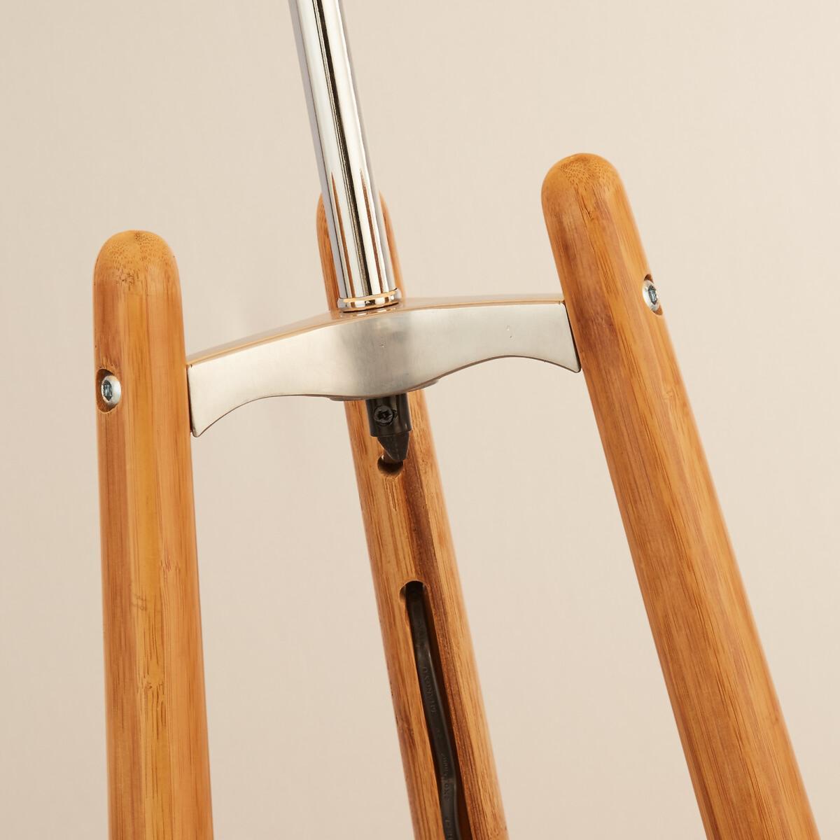 156cm Light Wood Tripod Floor Lamp with Shelf – image 2