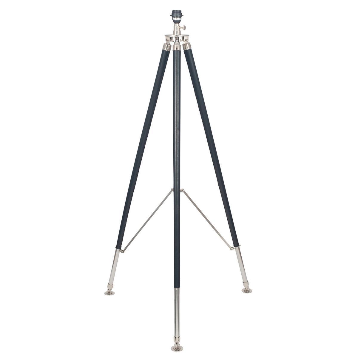 Black Leather with Silver Accents Tripod Floor Lamp – image 2