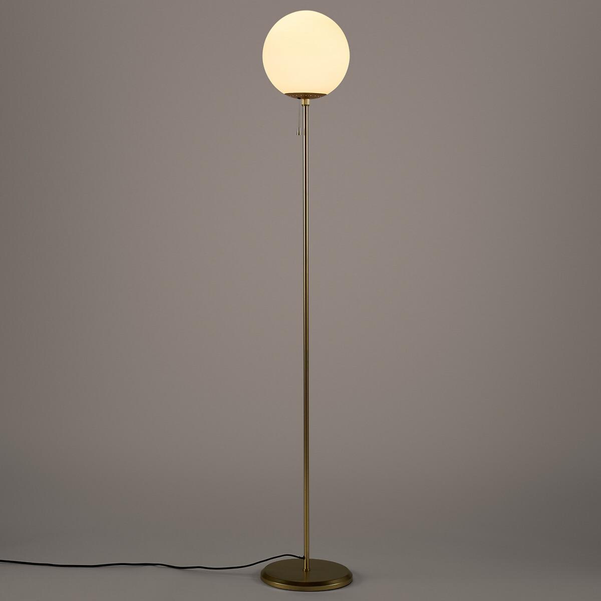 Moricio Brass and Opaline Floor Lamp – image 2