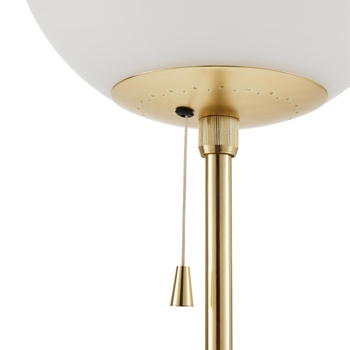 Moricio Brass and Opaline Floor Lamp – image 3