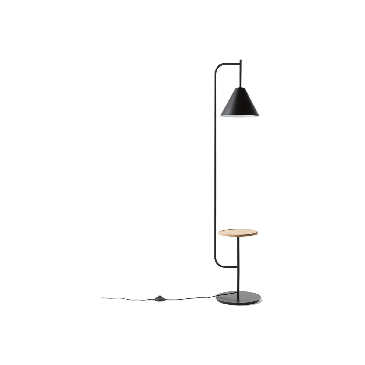Mugli Metal Floor Lamp with Wooden Shelf – image 1