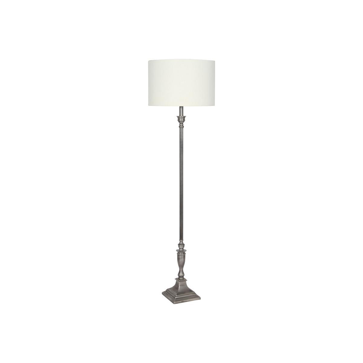 Antique Silver Traditional Stick Floor Lamp – image 1