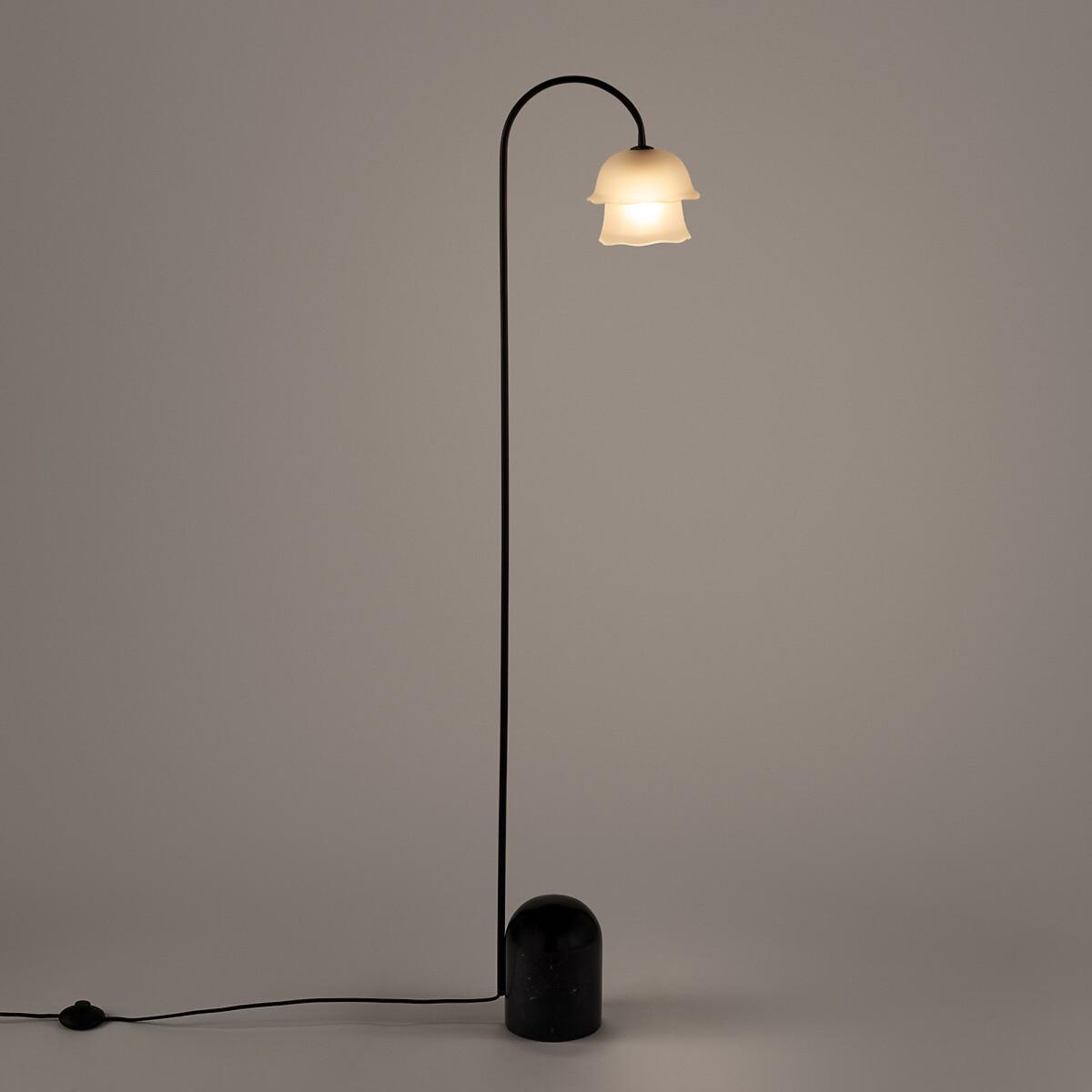 Linza Floor Lamp in Metal, Marble and Sandblasted Glass – image 2