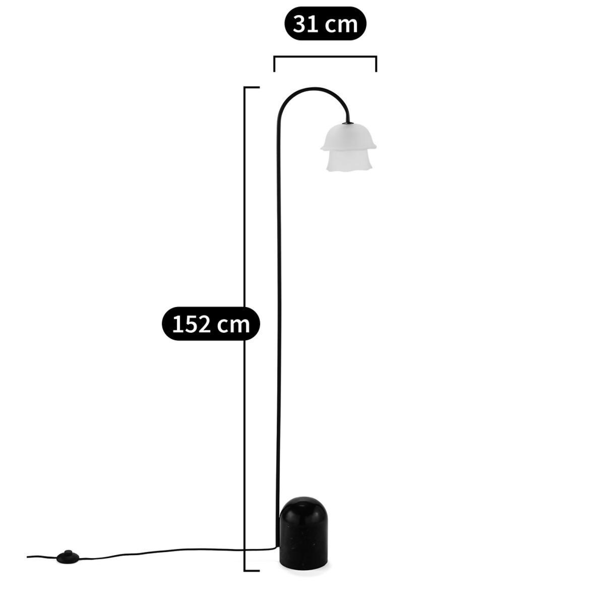Linza Floor Lamp in Metal, Marble and Sandblasted Glass – image 4
