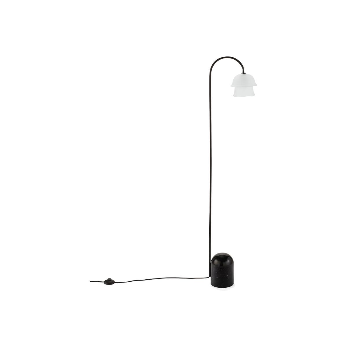 Linza Floor Lamp in Metal, Marble and Sandblasted Glass – image 1