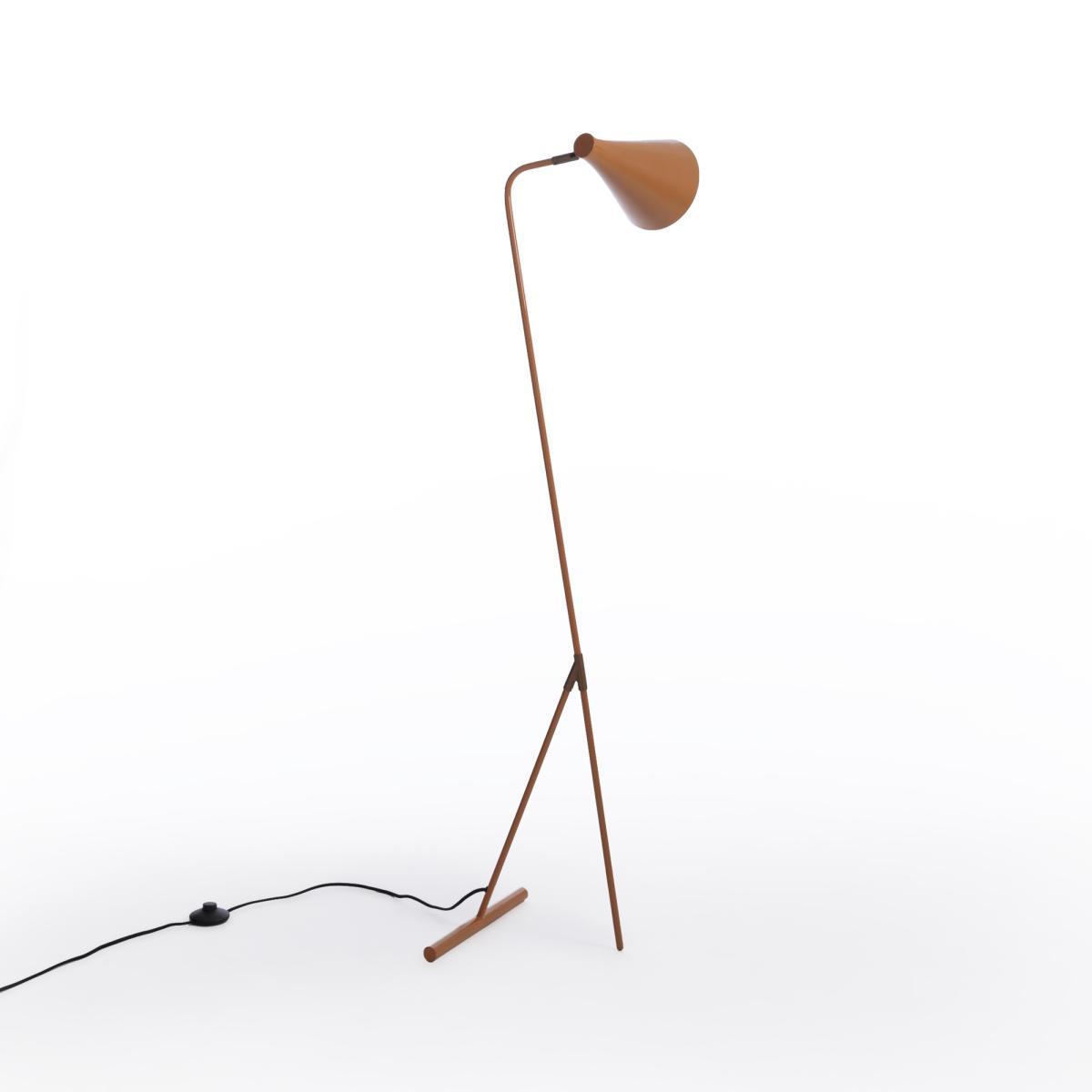 Jameson Adjustable Reading Floor Lamp in Caramel Lacquered Metal – image 4
