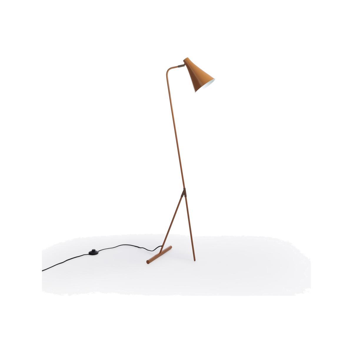 Jameson Adjustable Reading Floor Lamp in Caramel Lacquered Metal – image 1