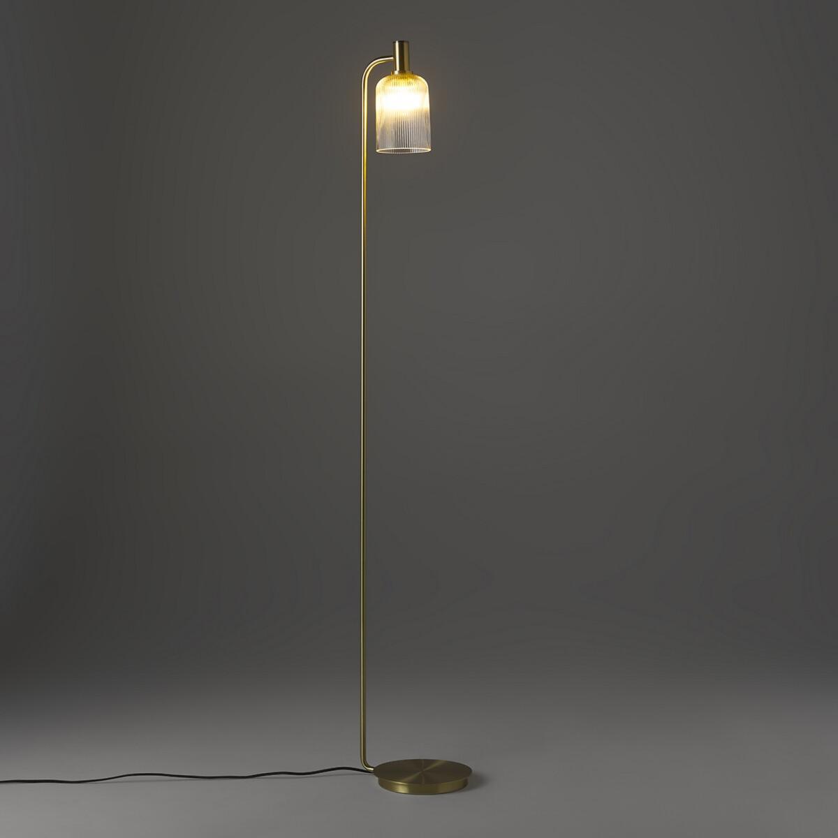Bogota Brass and Striated Glass Floor Lamp – image 2