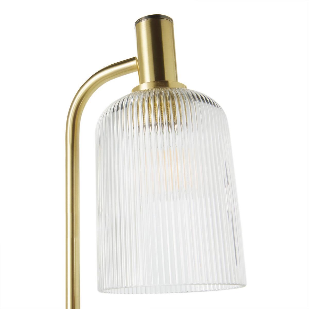 Bogota Brass and Striated Glass Floor Lamp – image 3