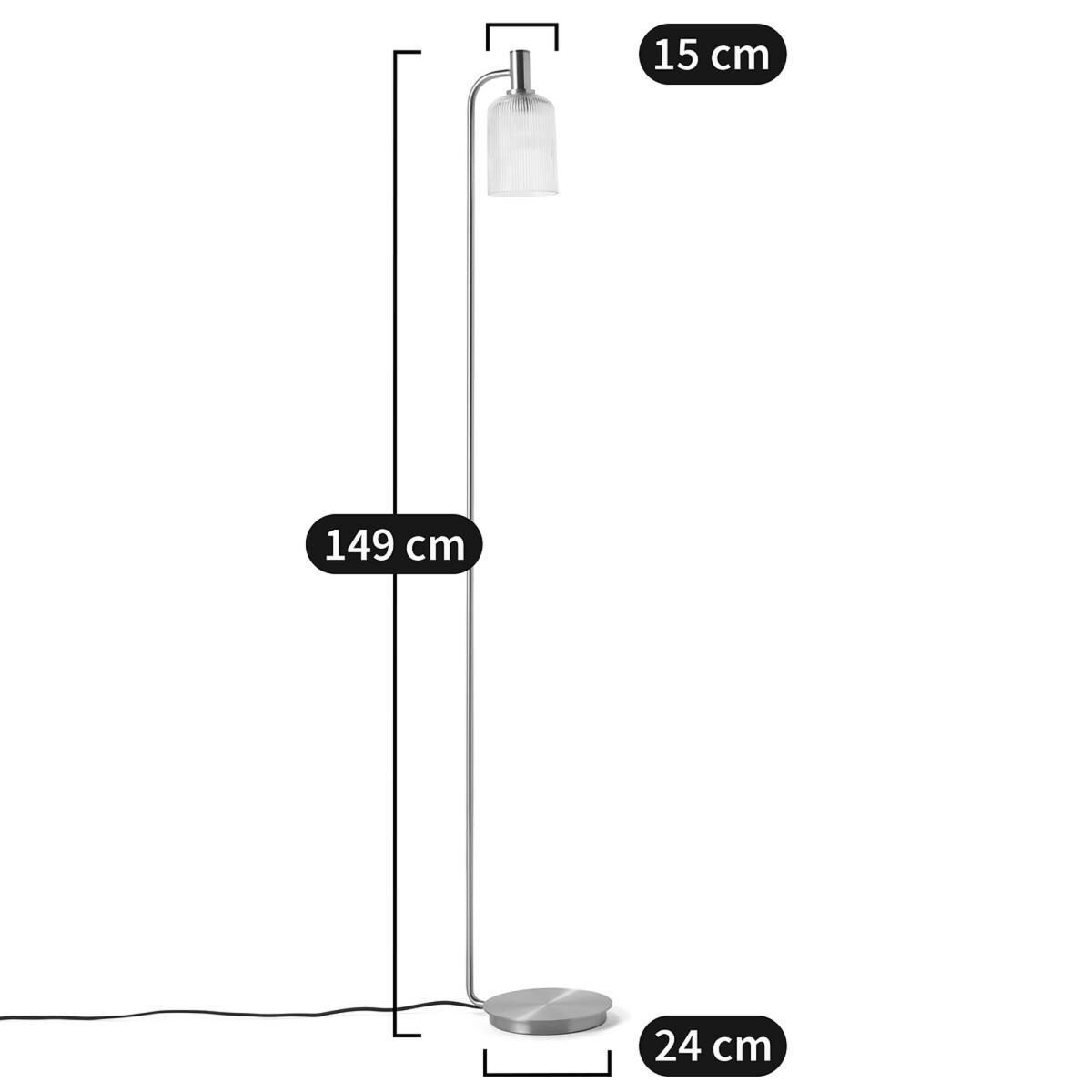 Bogota Brass and Striated Glass Floor Lamp – image 6