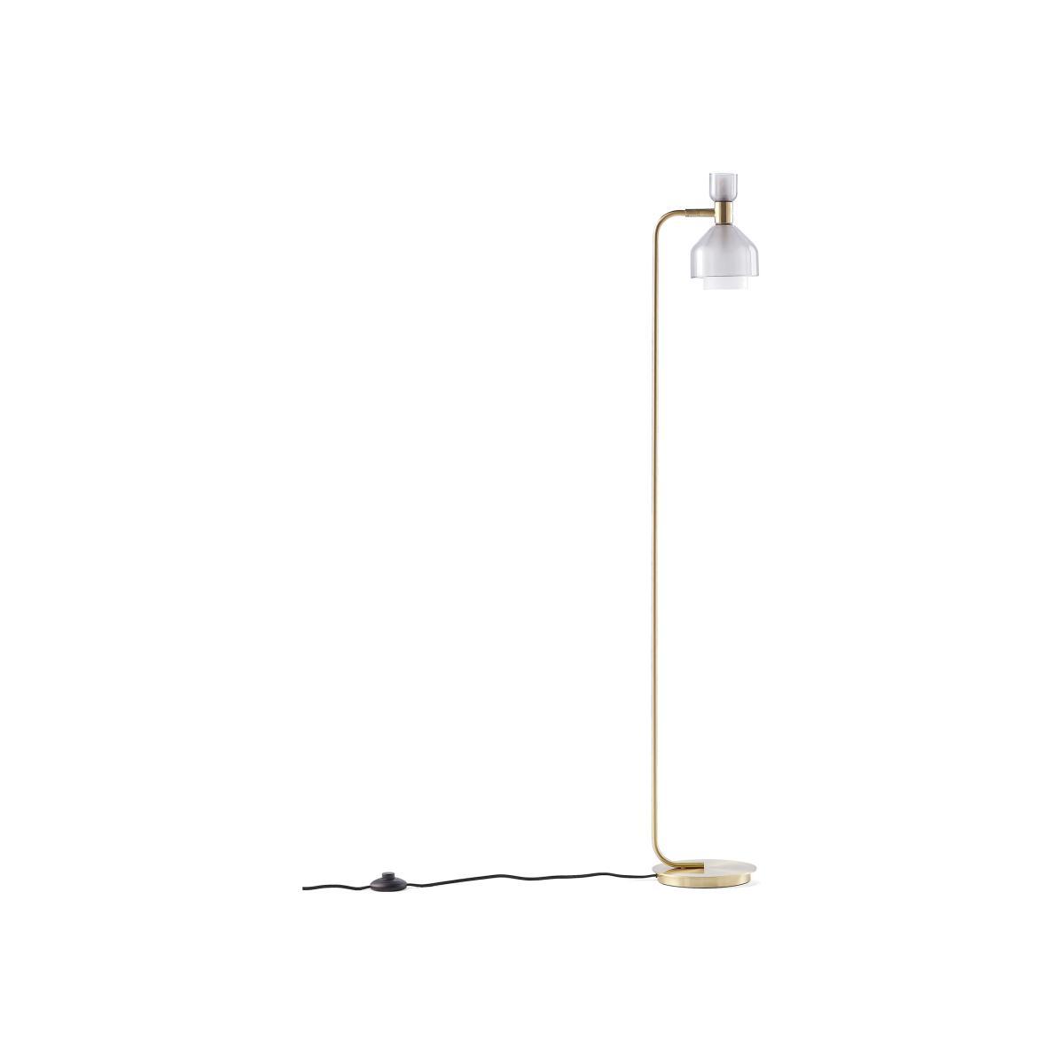 Amoris Brass & Smoked Glass Floor Lamp – image 1
