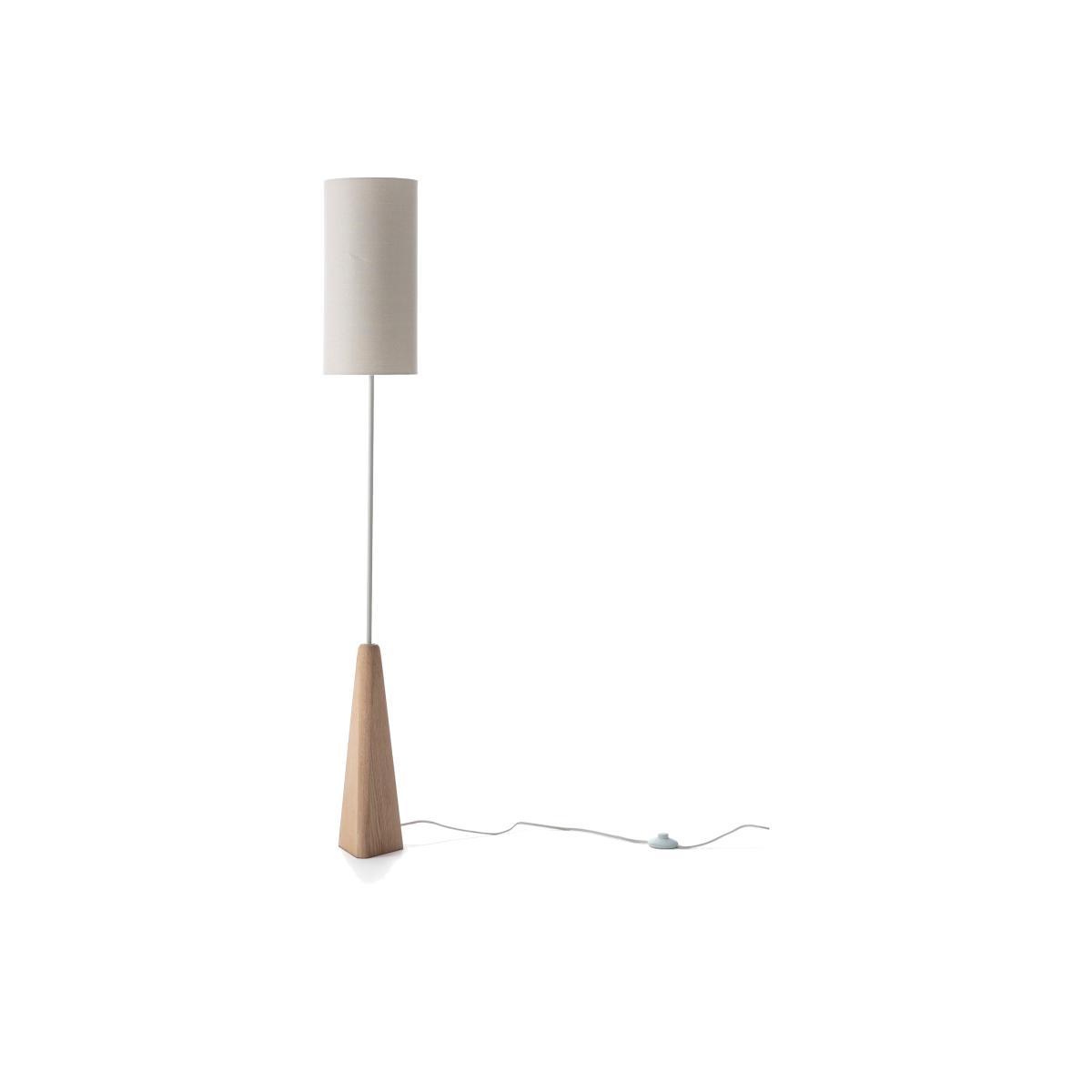 Nestwood Reading Floor Lamp in Solid Oak and Linen – image 1