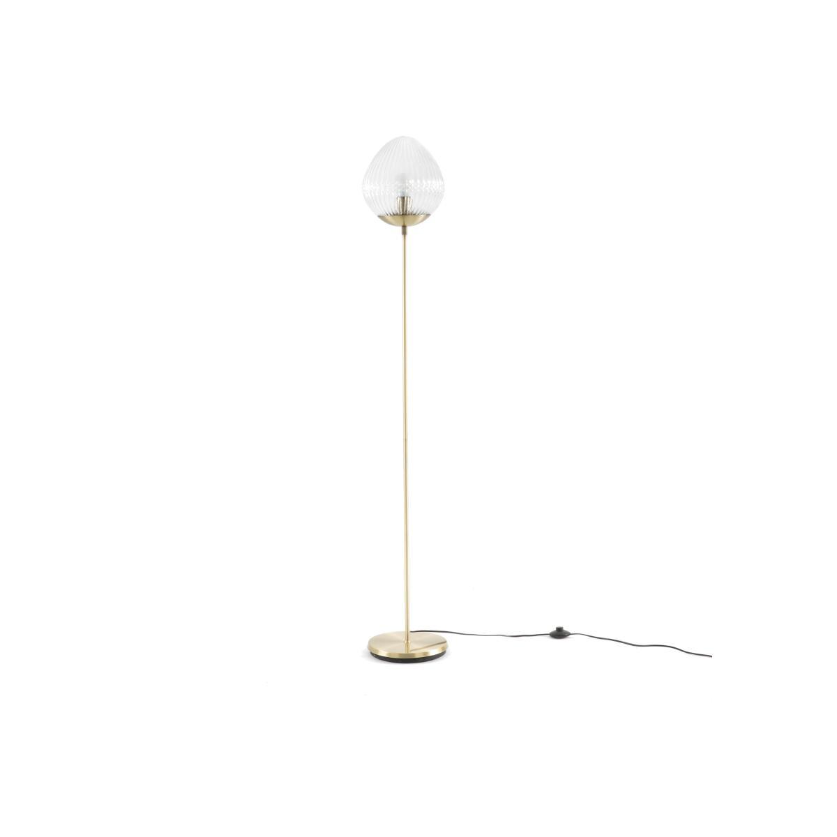 Ari Floor Lamp in Brass with Textured Glass – image 1