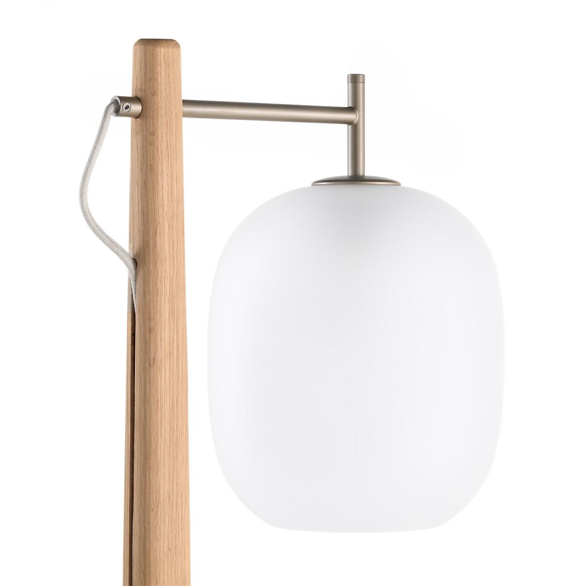 Navida Oak, Metal and Frosted Glass Floor Lamp – image 3