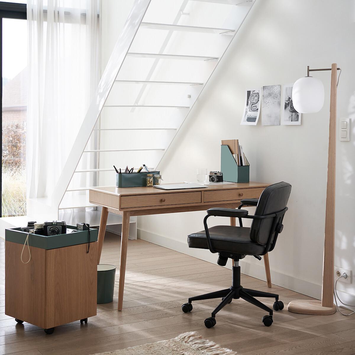 Navida Oak, Metal and Frosted Glass Floor Lamp – image 5