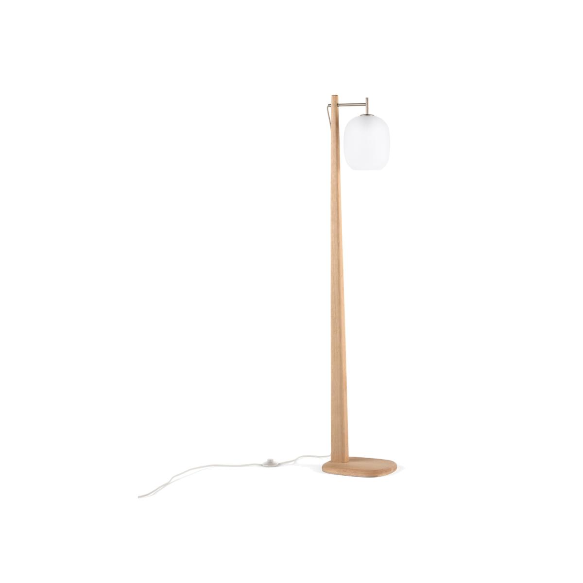 Navida Oak, Metal and Frosted Glass Floor Lamp – image 1