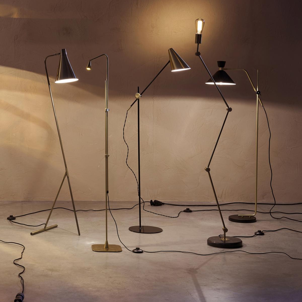 Jameson Adjustable Reading Floor Lamp with Antique Brass Finish – image 6