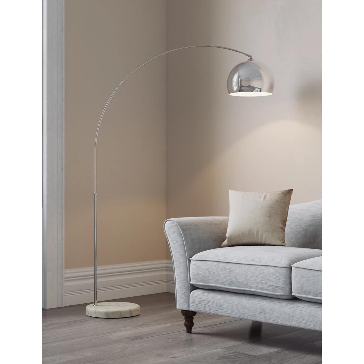 M&S Finley Curved Floor Lamp - Silver Mix, Silver Mix – image 2