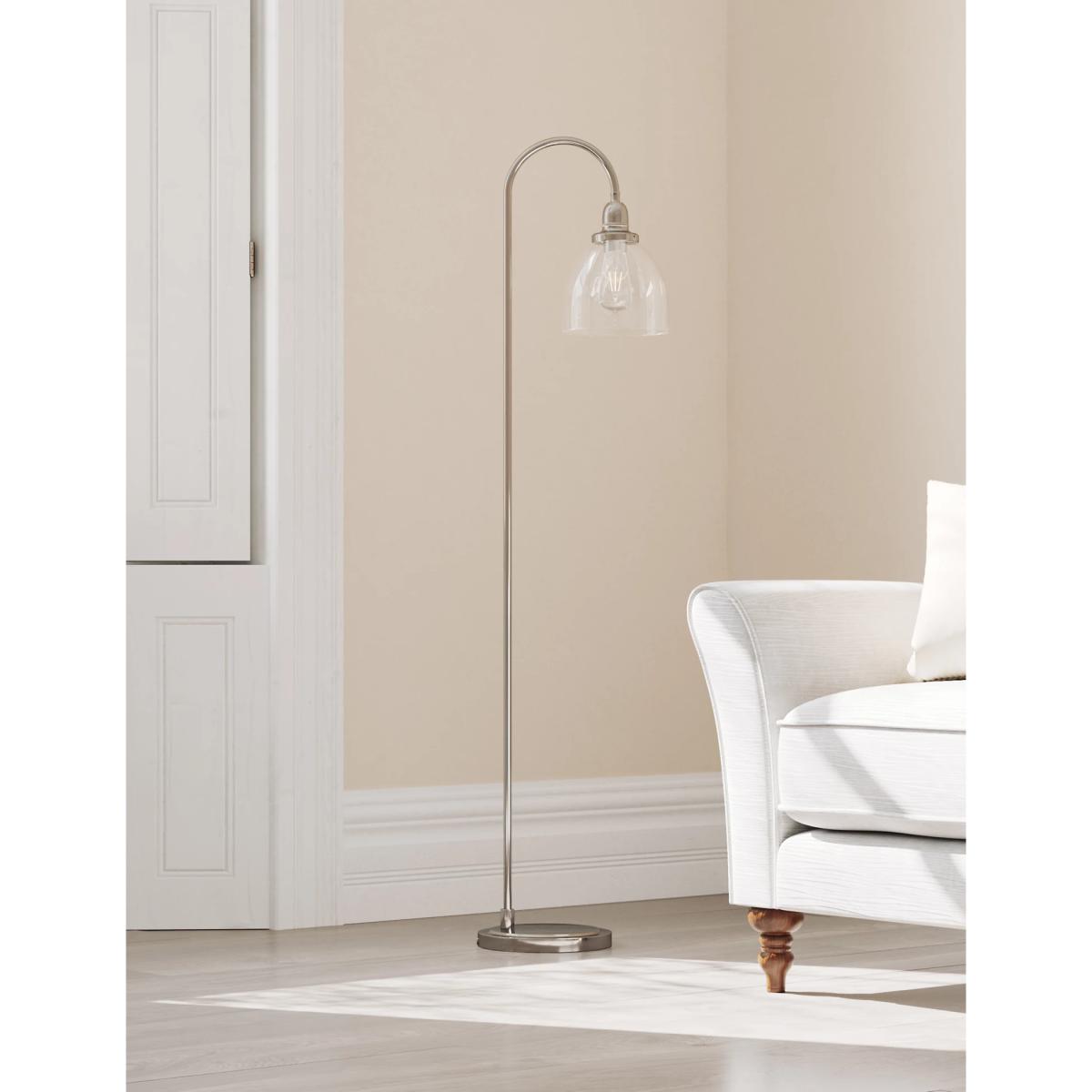 M&S Hoxton Curved Floor Lamp - Silver Mix, Silver Mix,Antique Brass – image 2