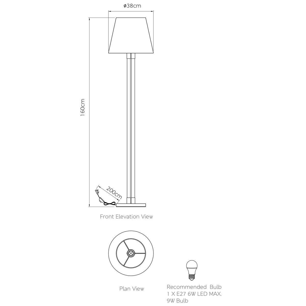 M&S Connell Floor Lamp - Grey Mix, Grey Mix – image 6