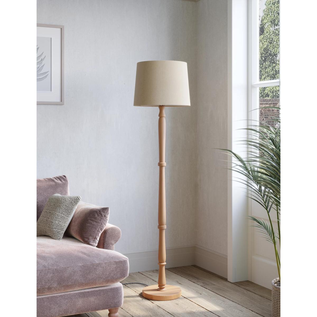 M&S Wooden Floor Lamp - Natural, Natural – image 5