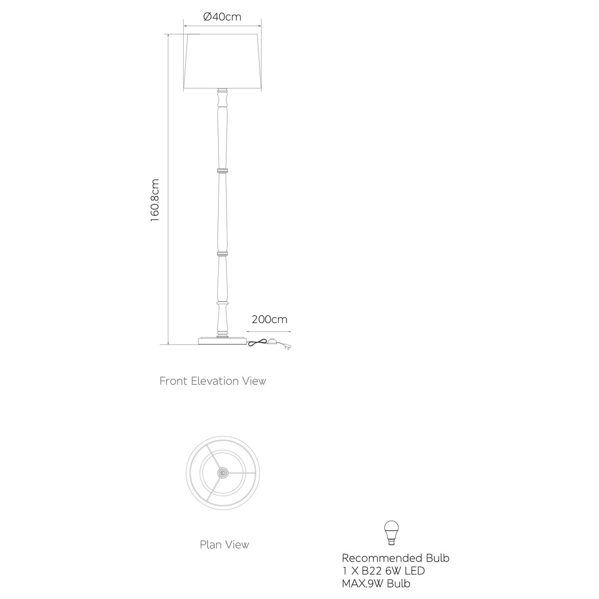 M&S Wooden Floor Lamp - Natural, Natural – image 7