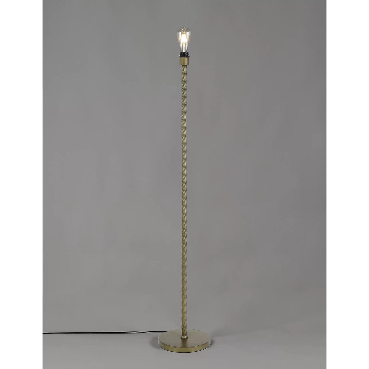 M&S Metal Twisted Floor Lamp Base - Antique Brass, Antique Brass – image 3