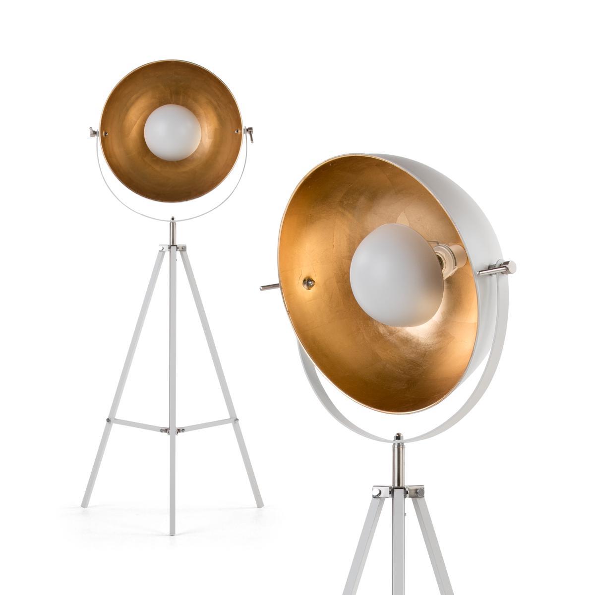 Chicago Tripod Floor Lamp, Muted Grey and Brass – image 2