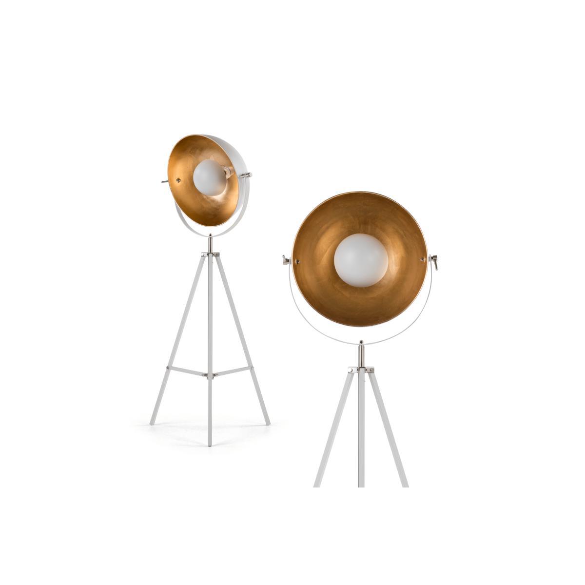 Chicago Tripod Floor Lamp, Muted Grey and Brass – image 3