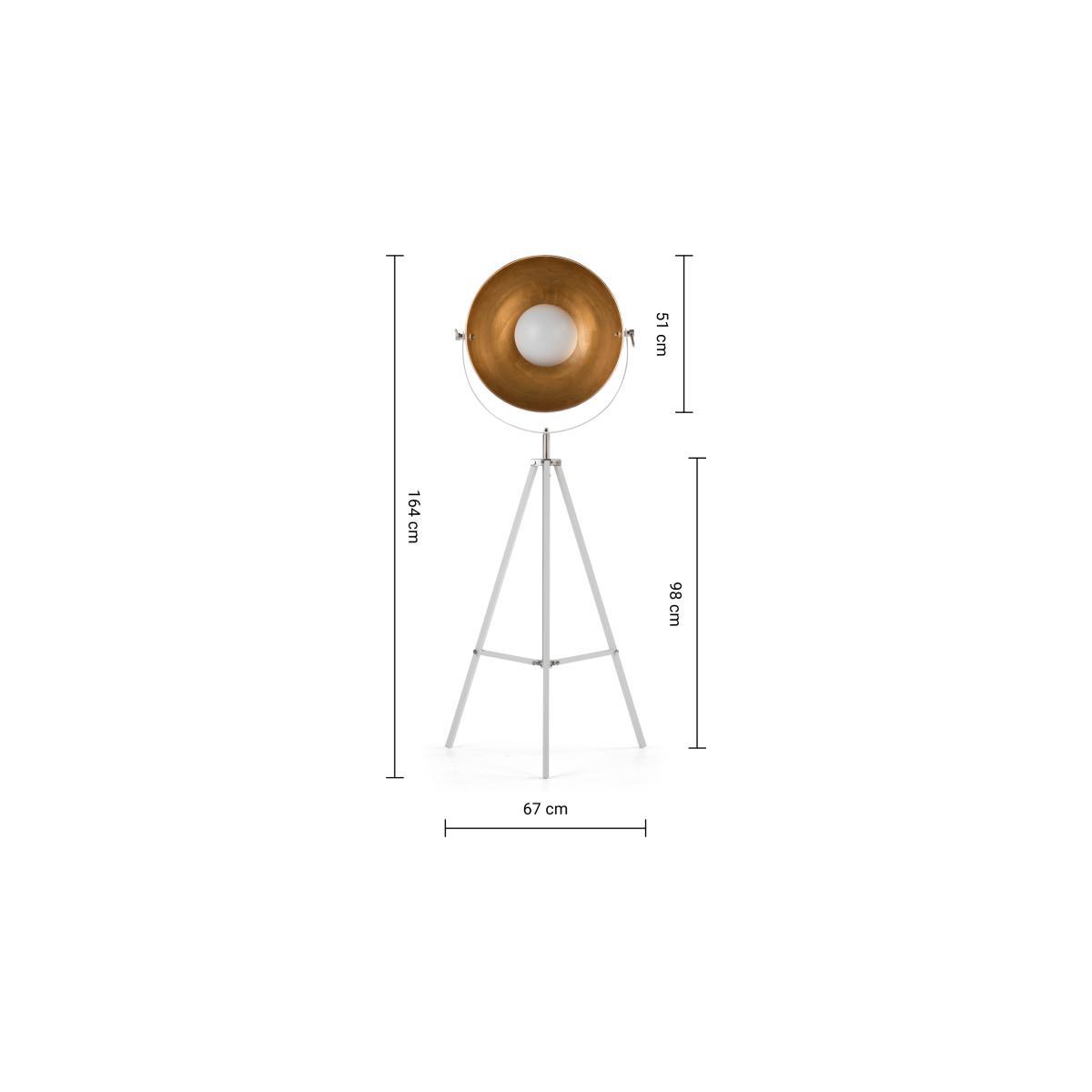 Chicago Tripod Floor Lamp, Muted Grey and Brass – image 10