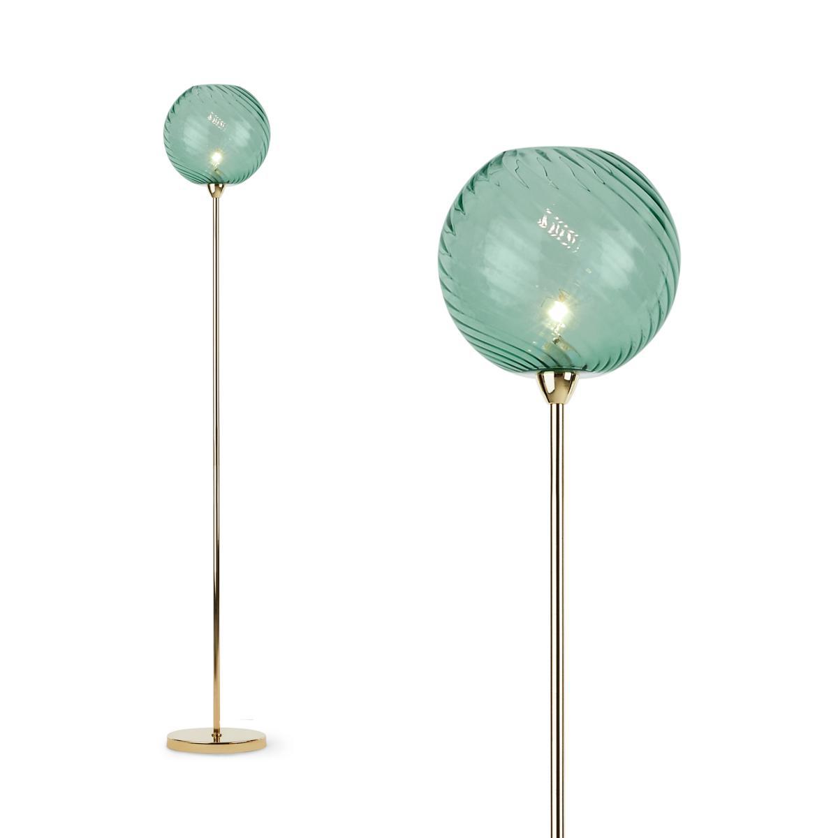 Ilaria Floor Lamp, Brass and Blue Glass – image 2