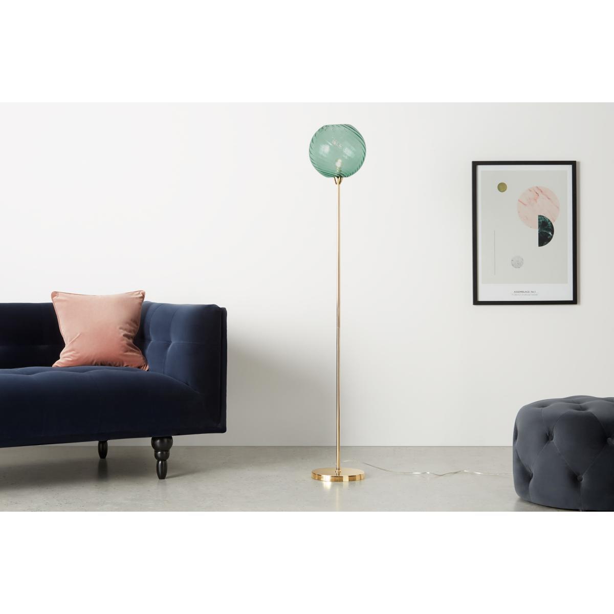 Ilaria Floor Lamp, Brass and Blue Glass – image 4