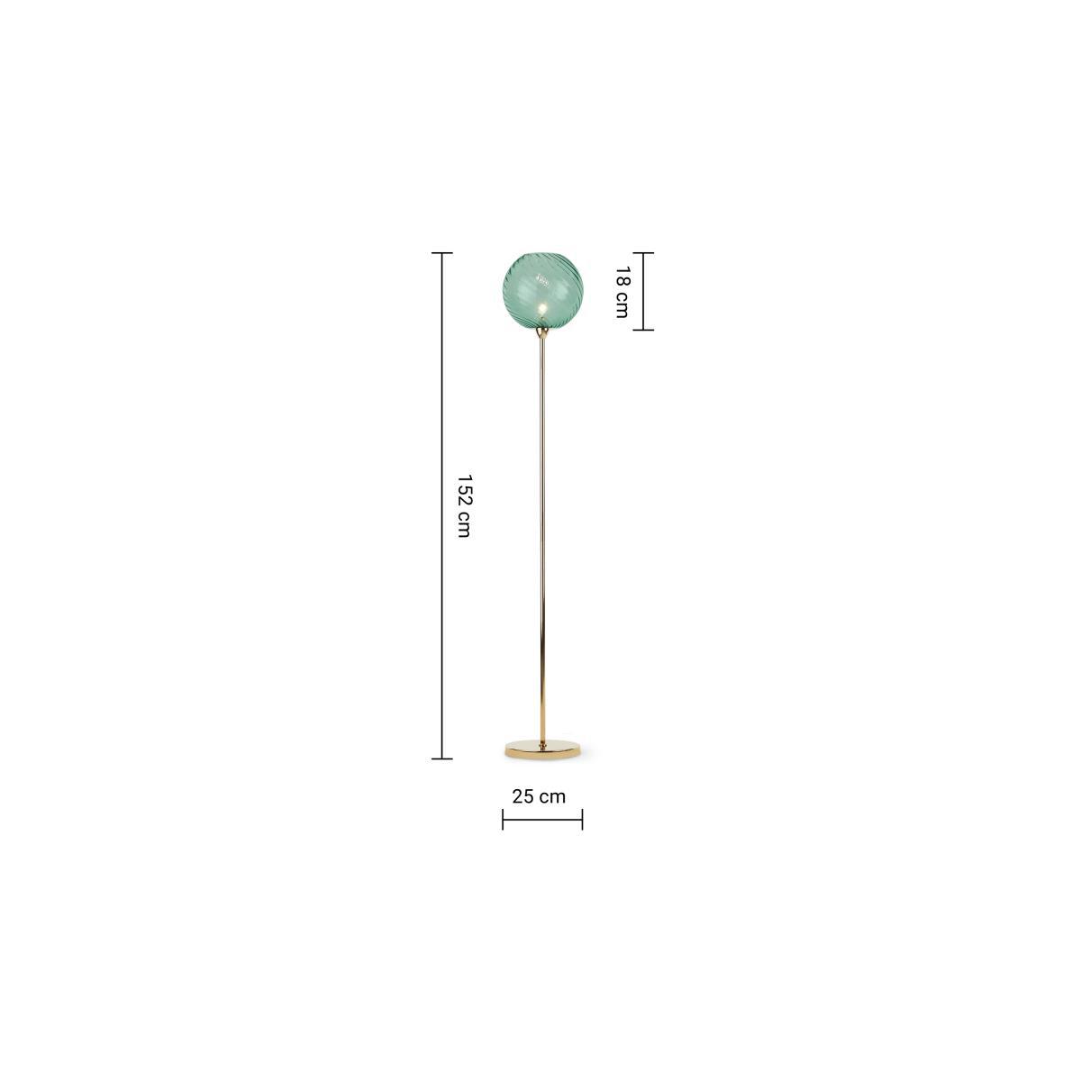 Ilaria Floor Lamp, Brass and Blue Glass – image 9