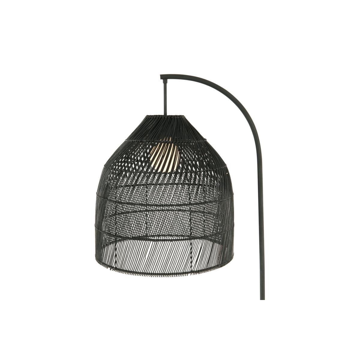 Java Arc Overreach Floor Lamp, Black Rattan – image 4