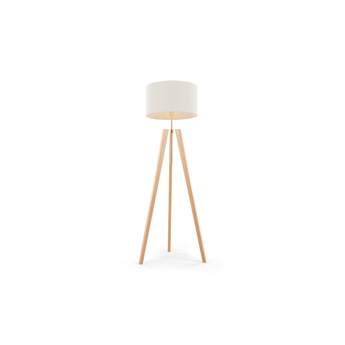 Irvin Tripod Floor Lamp, Natural Wood and White – image 6