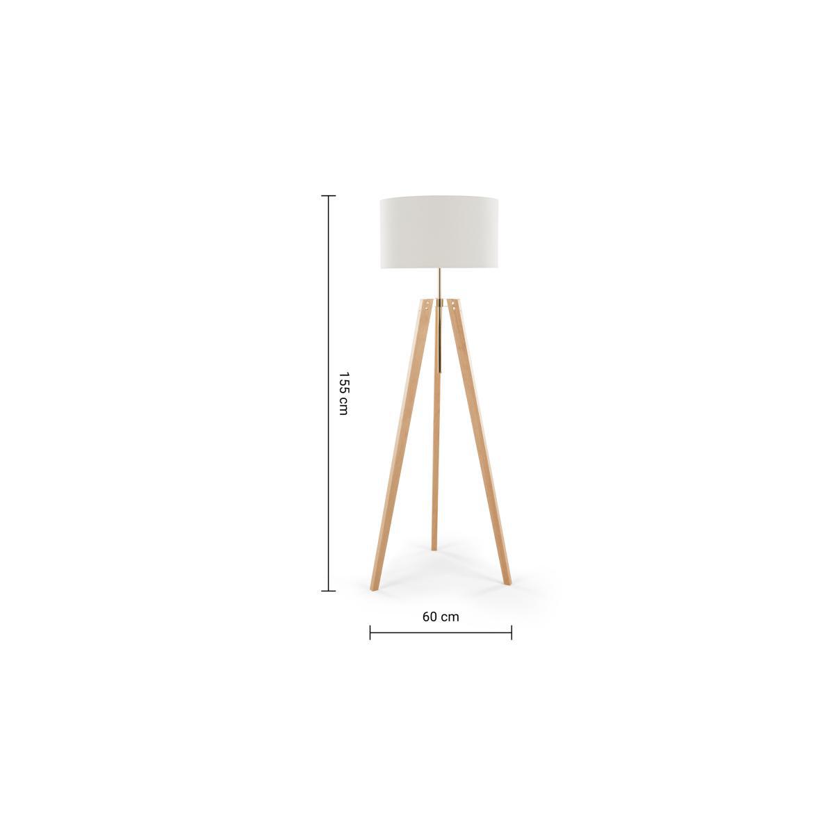 Irvin Tripod Floor Lamp, Natural Wood and White – image 9