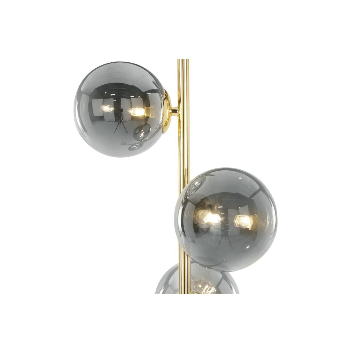 Globe Floor Lamp, Brass and Smoked Glass – image 6