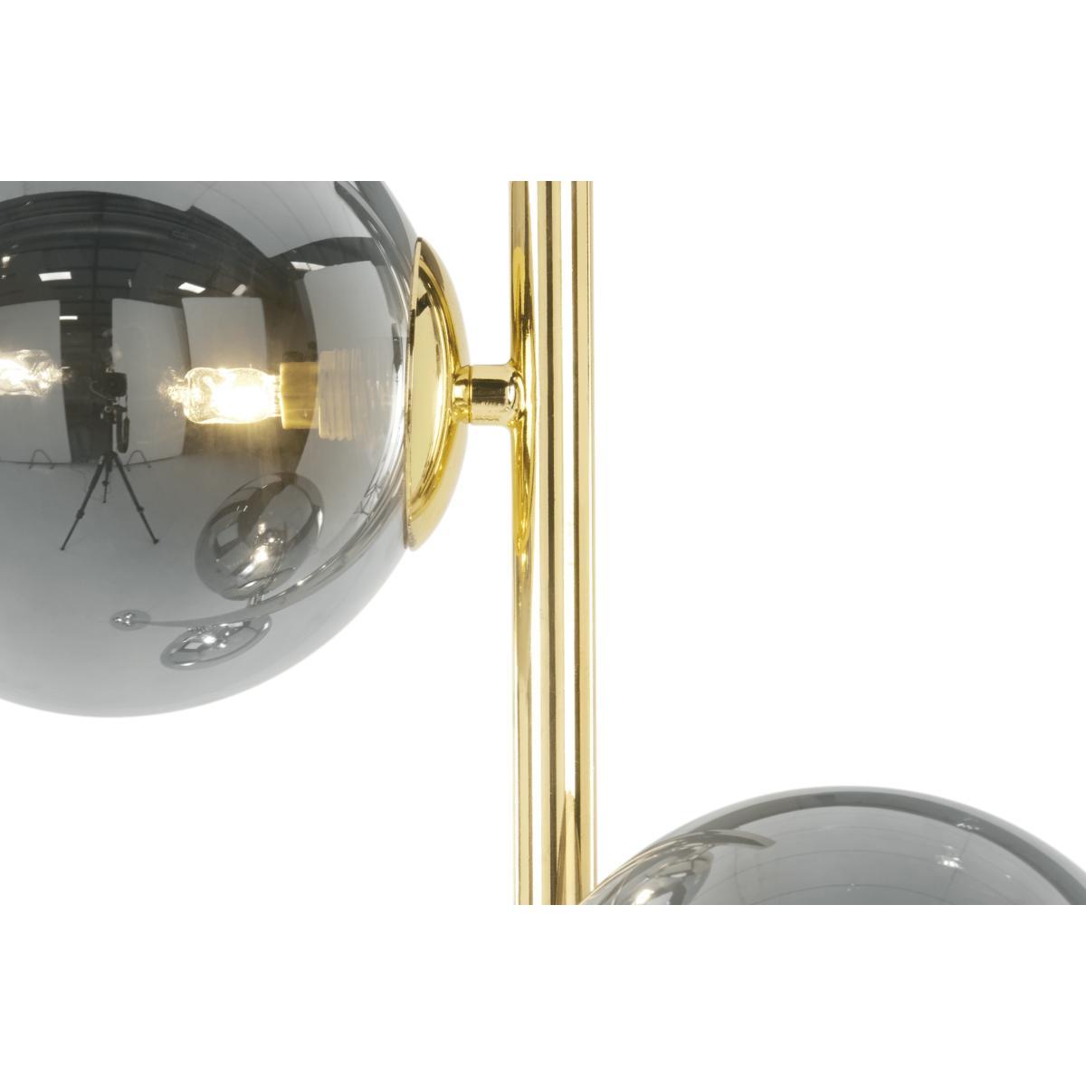 Globe Floor Lamp, Brass and Smoked Glass – image 7