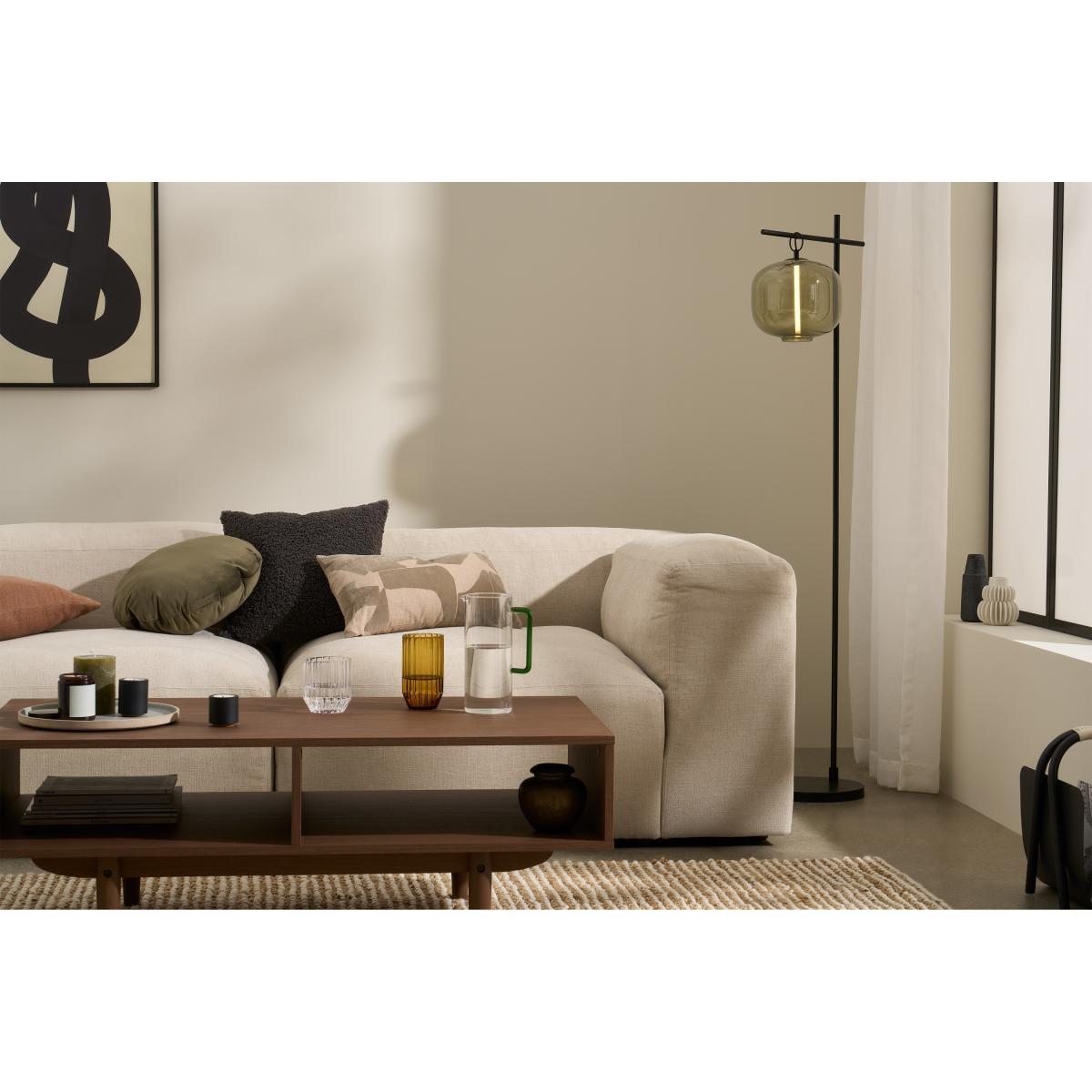 Olney Floor Lamp, Champagne Glass & Matte Black Metal – image 4
